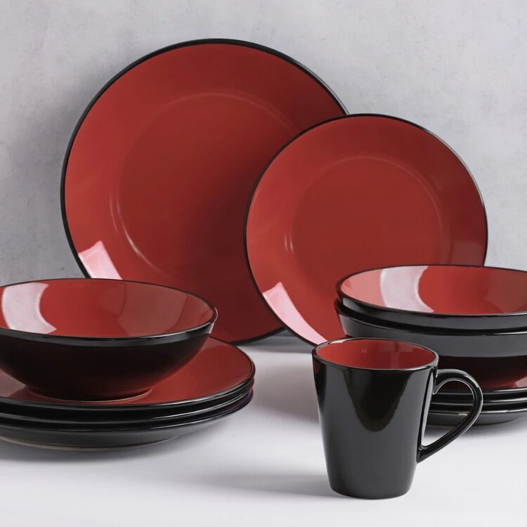 Soren Osaka 16-Piece Dinner Set Red 2 Soren Osaka 16-Piece Dinner Set Red - Image 2