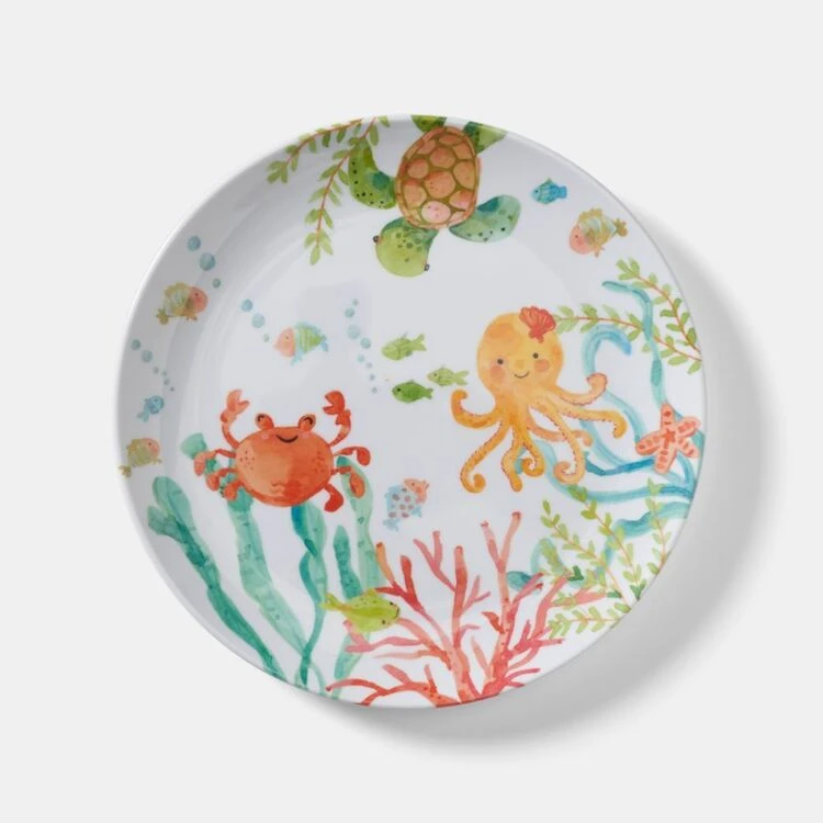 Soren Sea Life Kids Melamine Plate 1 Soren Sea Life Kids Melamine Plate