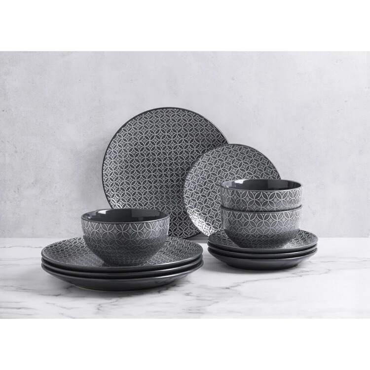 Soren Kyoto 12 Piece Dinner Set Grey 2 Soren Kyoto 12 Piece Dinner Set Grey - Image 2
