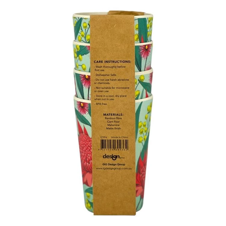 Frankie & Me Australiana Bamboo Cup 4 Pack 1 Frankie & Me Australiana Bamboo Cup 4 Pack