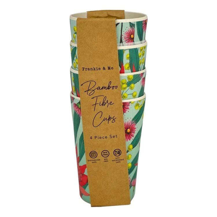 Frankie & Me Australiana Bamboo Cup 4 Pack 2 Frankie & Me Australiana Bamboo Cup 4 Pack - Image 2