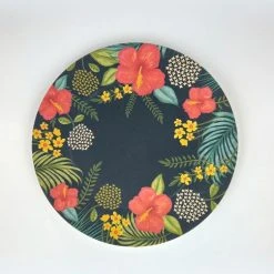 Frankie & Me Tropical Blue Bamboo Plate 4 Pack
