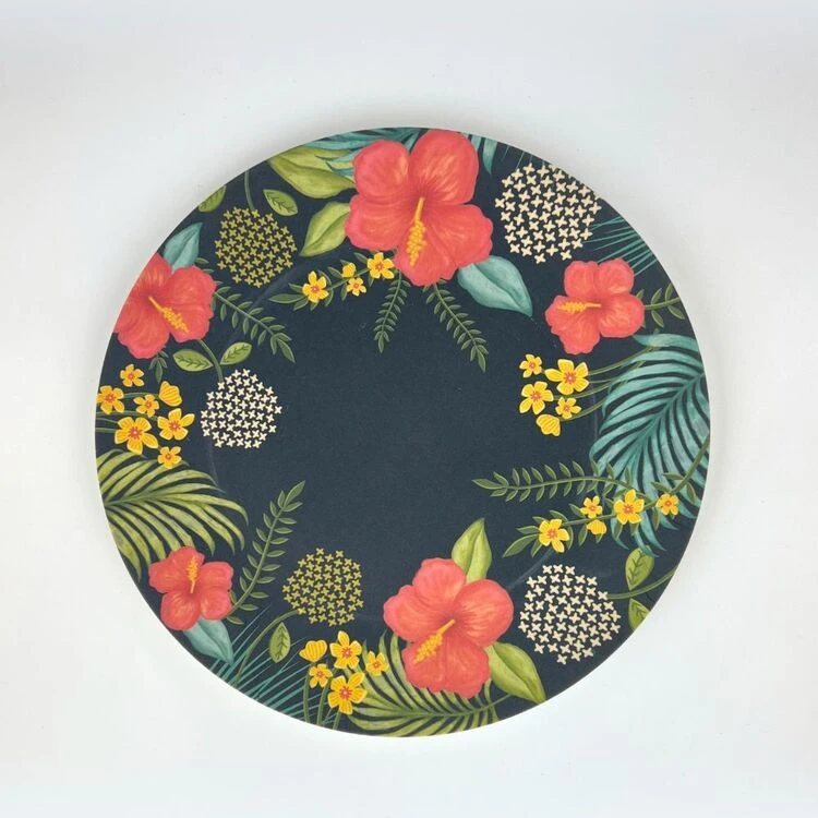 Frankie & Me Tropical Blue Bamboo Plate 4 Pack 1 Frankie & Me Tropical Blue Bamboo Plate 4 Pack