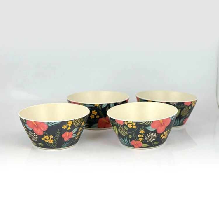 Frankie & Me Tropical Blue Bamboo Bowl 4 Pack 2 Frankie & Me Tropical Blue Bamboo Bowl 4 Pack - Image 2