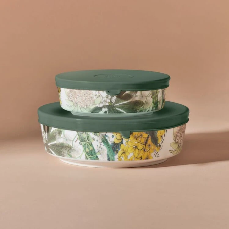 Maxwell & Williams Golden Summer Bamboo Covered Bowl 2 Pack 1 Maxwell & Williams Golden Summer Bamboo Covered Bowl 2 Pack