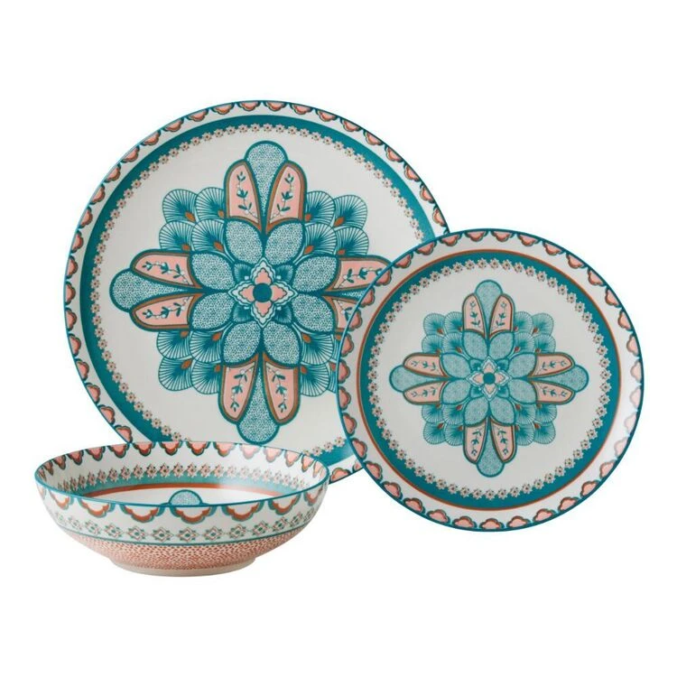 Casa Domani Pelagie Dinner Set 12 Piece Teal/Terracotta 6 Casa Domani Pelagie Dinner Set 12 Piece Teal/Terracotta - Image 6