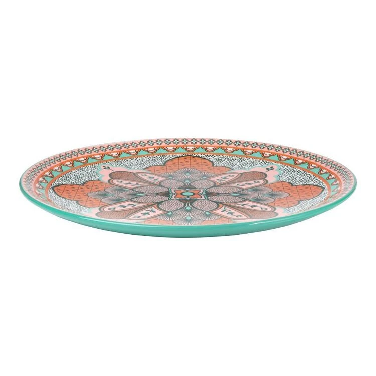 Casa Domani Pelagie Round Serving Platter 31 Cm Teal/Terracotta 1 Casa Domani Pelagie Round Serving Platter 31 Cm Teal/Terracotta