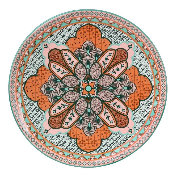Casa Domani Pelagie Round Serving Platter 31 Cm Teal/Terracotta 2 Casa Domani Pelagie Round Serving Platter 31 Cm Teal/Terracotta - Image 2