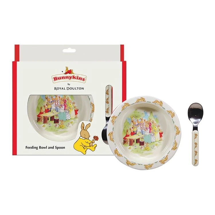Bunnykins Feeding Bowl And Spoon Running Design 1 Bunnykins Feeding Bowl And Spoon Running Design