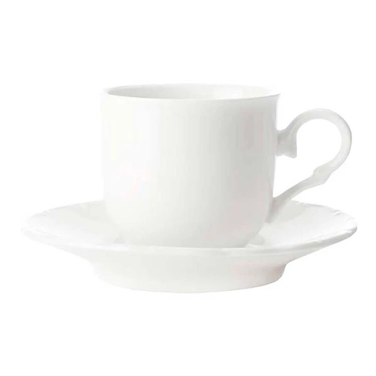 Casa Domani Casual White Florence Demi Cup And Saucer 80mL 1 Casa Domani Casual White Florence Demi Cup And Saucer 80mL