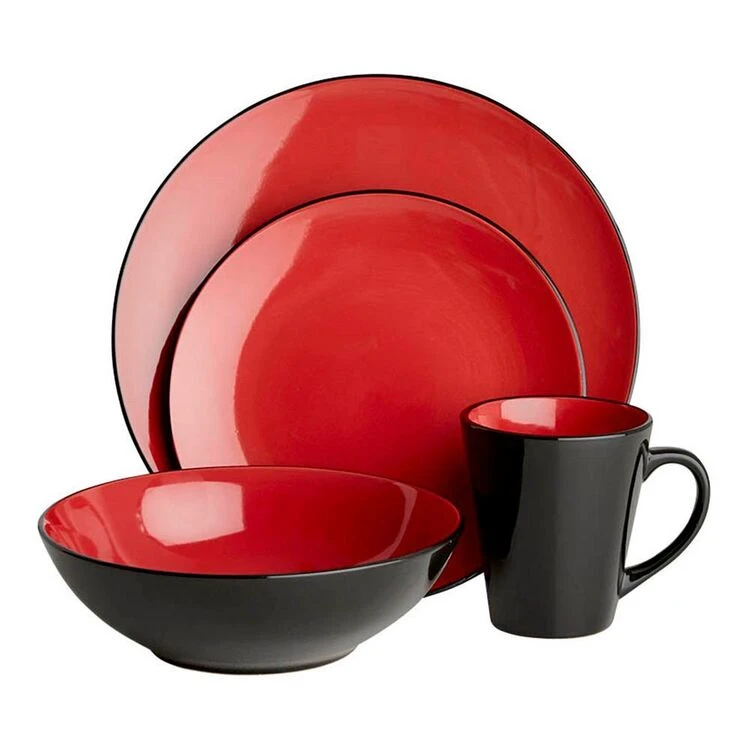 Soren Osaka 16-Piece Dinner Set Red 1 Soren Osaka 16-Piece Dinner Set Red