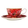 Maxwell & Williams T+C Silk Road Foot Cup + Saucer 200mL Red