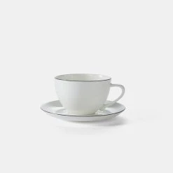 Jayson Brunsdon Homewares Jayson Brunsdon Oatley Noir 250 ML Rimmed Cup & Saucer