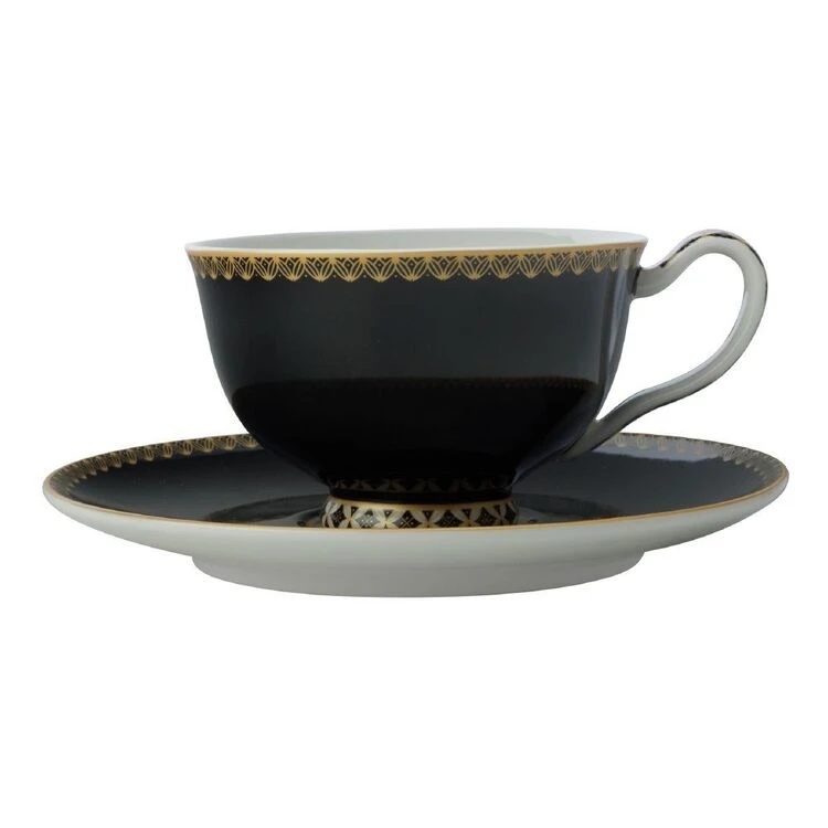 Maxwell & Williams Teas & C's Classic Footed Cup & Saucer 200mL Black Gift Boxed 1 Maxwell & Williams Teas & C's Classic Footed Cup & Saucer 200mL Black Gift Boxed