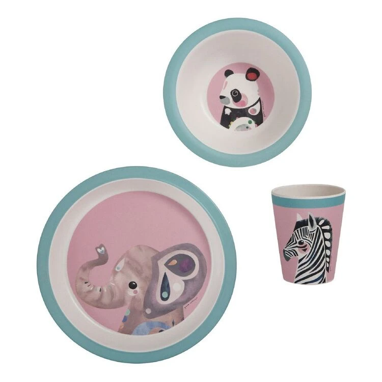 Maxwell & Williams Pete Cromer Wildlife Children's Bamboo Elephant 3pc Dinner Set Gift Boxed 1 Maxwell & Williams Pete Cromer Wildlife Children's Bamboo Elephant 3pc Dinner Set Gift Boxed